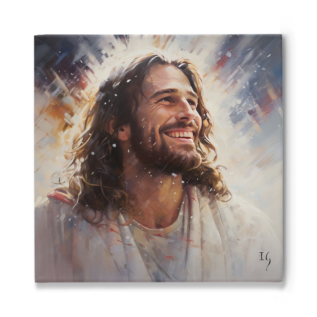 Faith-based Art: Jesus' Serene Smile, Gazing Rightward