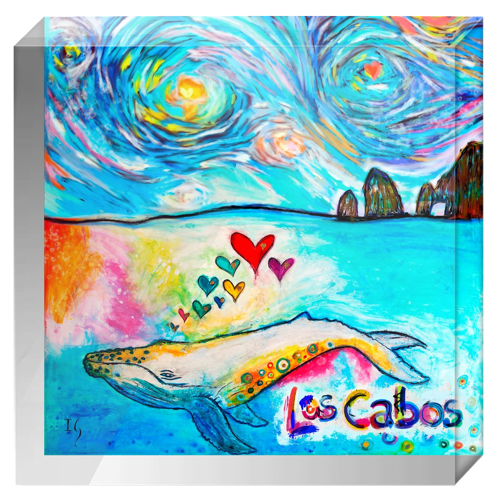 LOS CABOS WHALE ACRYLIC BLOCK