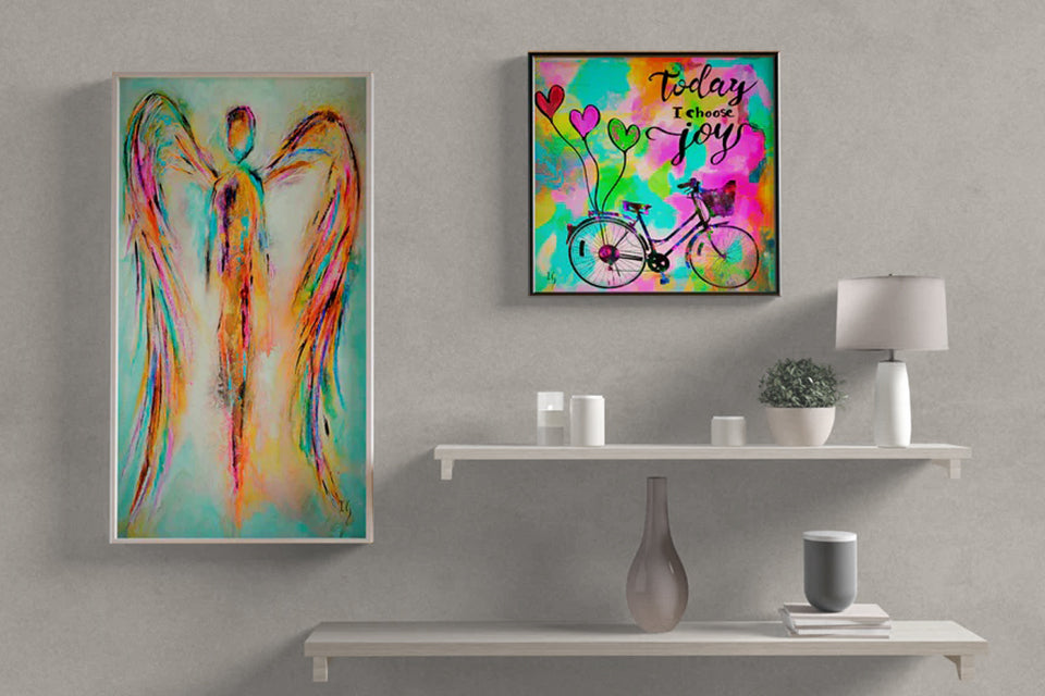 Best Sellers collection by Ivan Guaderrama — most popular Christian paintings including smiling Jesus, hearts, angels and interactive originals