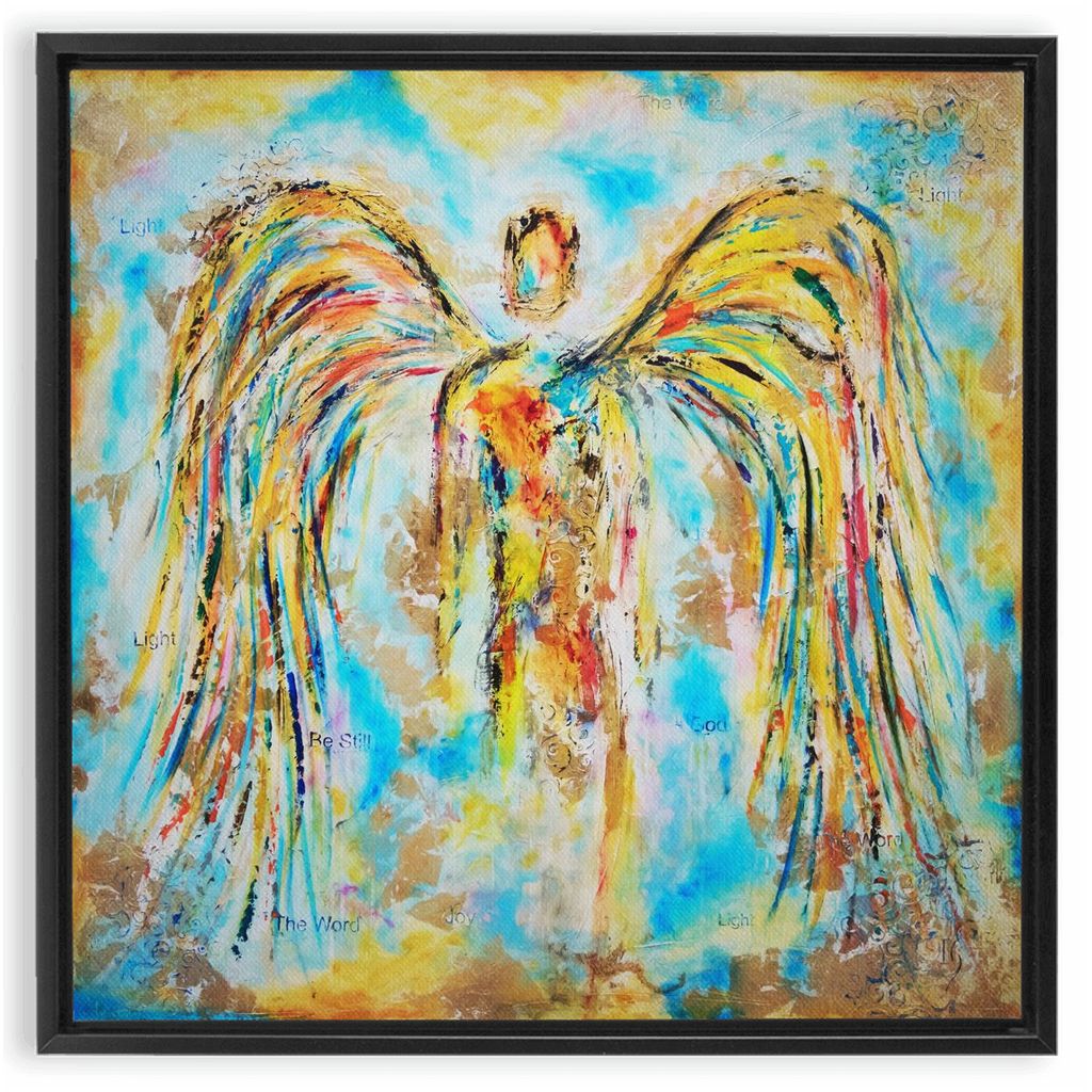 Angel Gabriel artwork detail - angel painting canvas print wall art