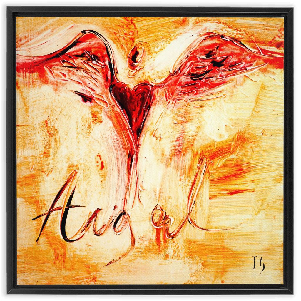 Angel of Love artwork detail - heart painting canvas print wall art