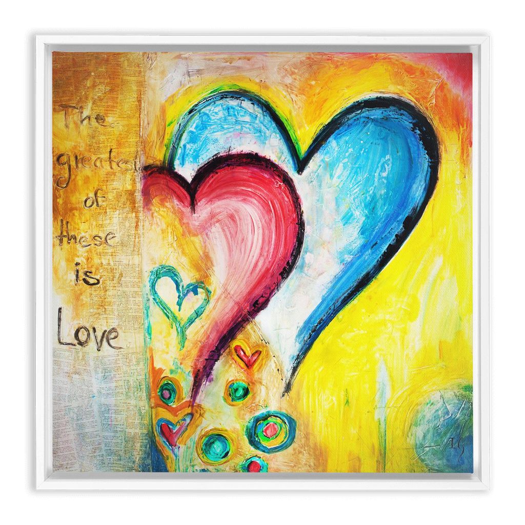 This Is Love artwork detail - heart painting canvas print wall art