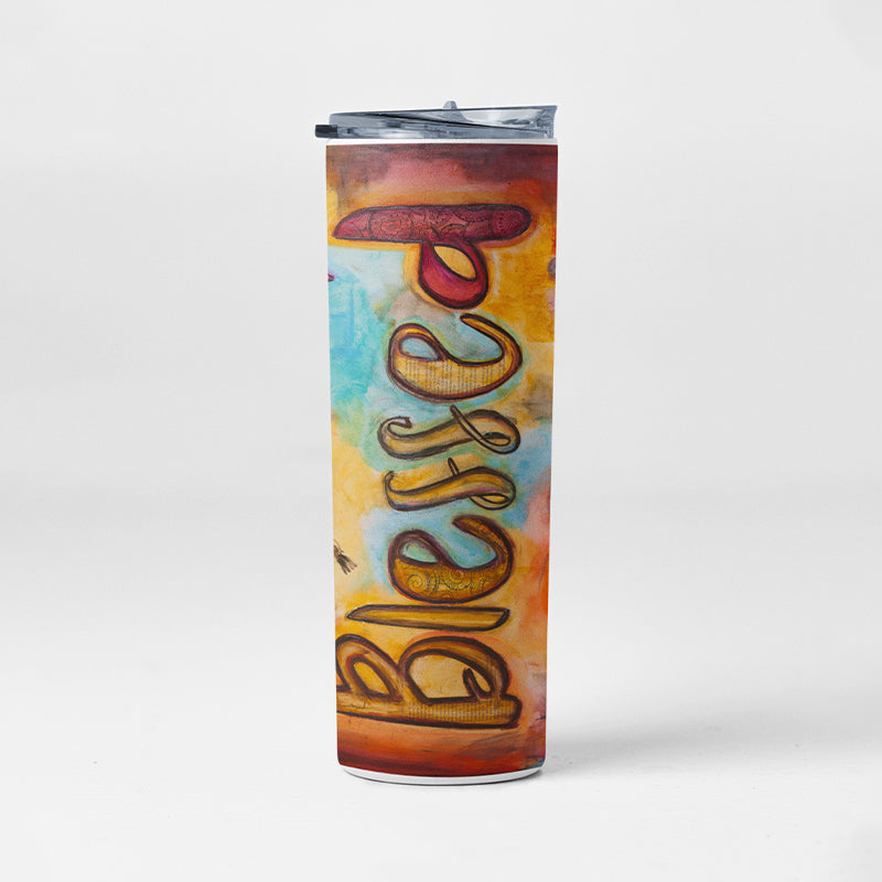 Blessed Skinny Tumblers - christian inspirational tumbler by Ivan Guaderrama
