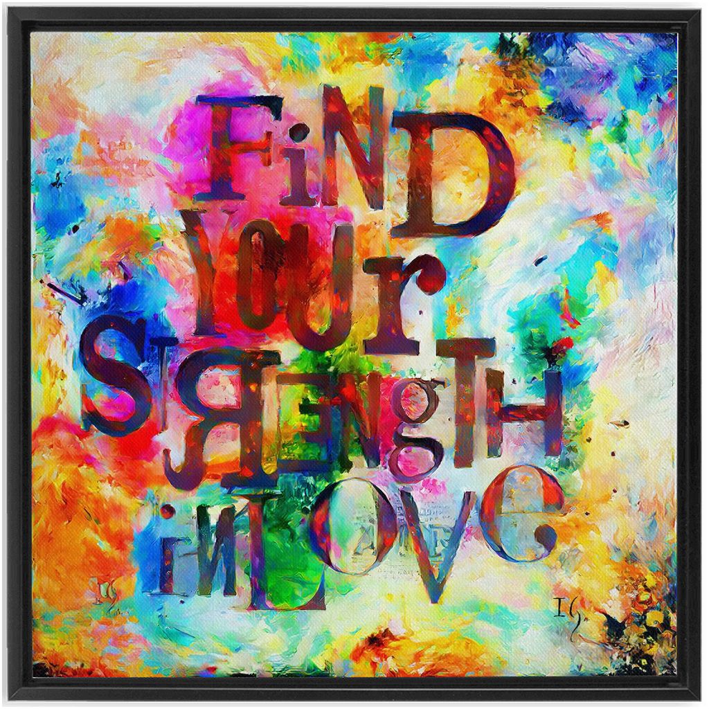 You Are Strong artwork detail - bible verse wall art canvas print wall art