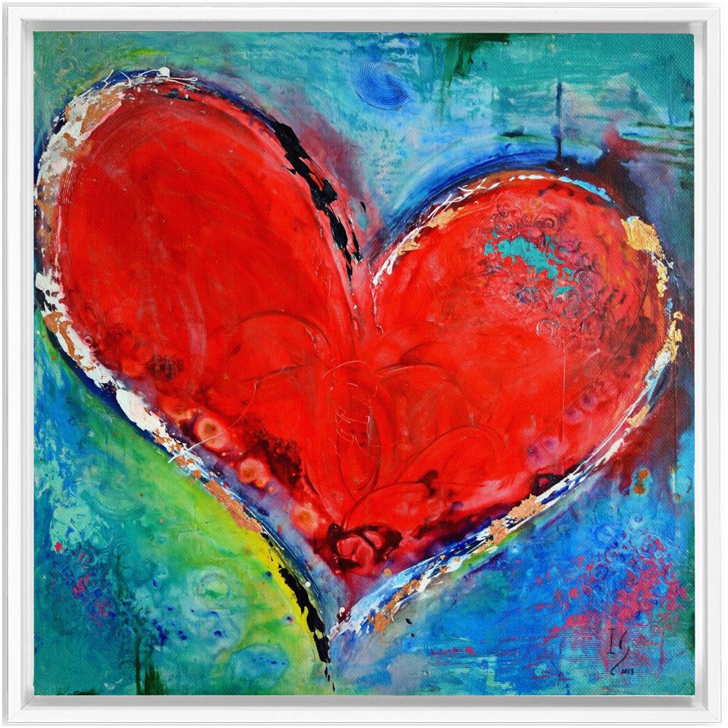 Divine Love artwork detail - heart painting canvas print wall art