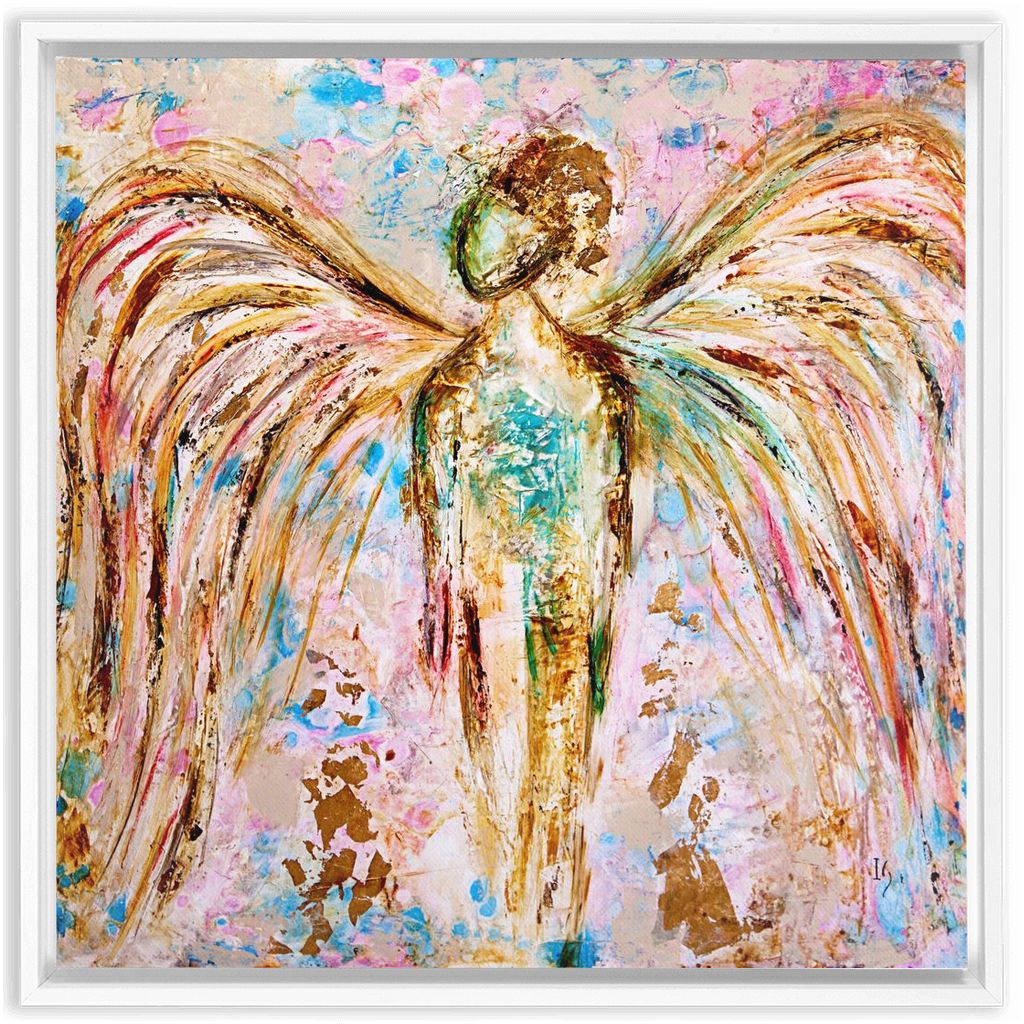 Angel Michael artwork detail - angel painting canvas print wall art