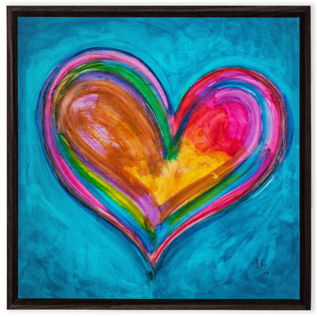 My Sweet Love artwork detail - heart painting canvas print wall art