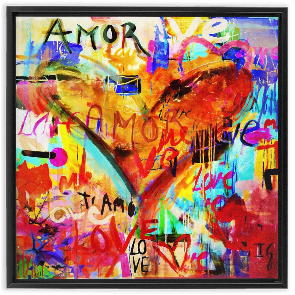 Grateful Heart artwork detail - heart painting canvas print wall art
