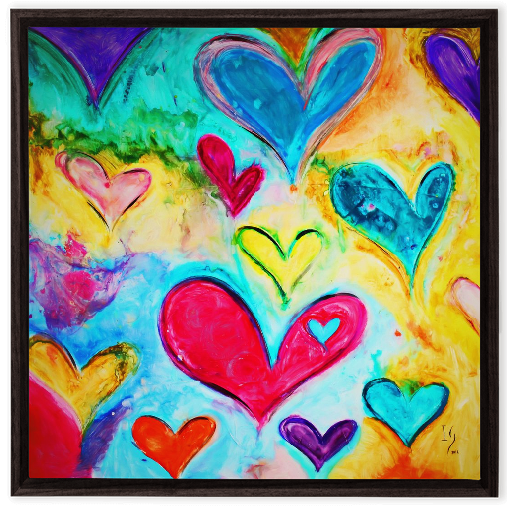 Love Is Kind artwork detail - heart painting canvas print wall art