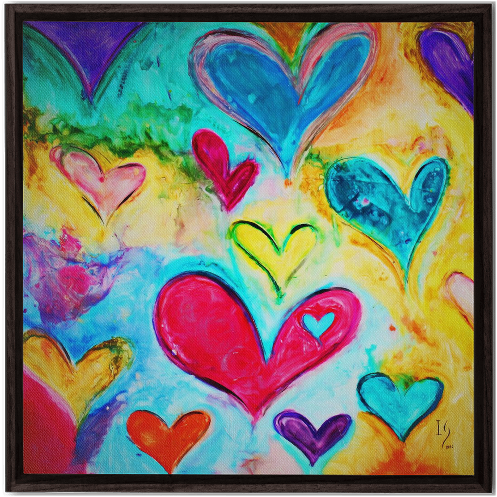 Love Is Kind artwork detail - heart painting canvas print wall art