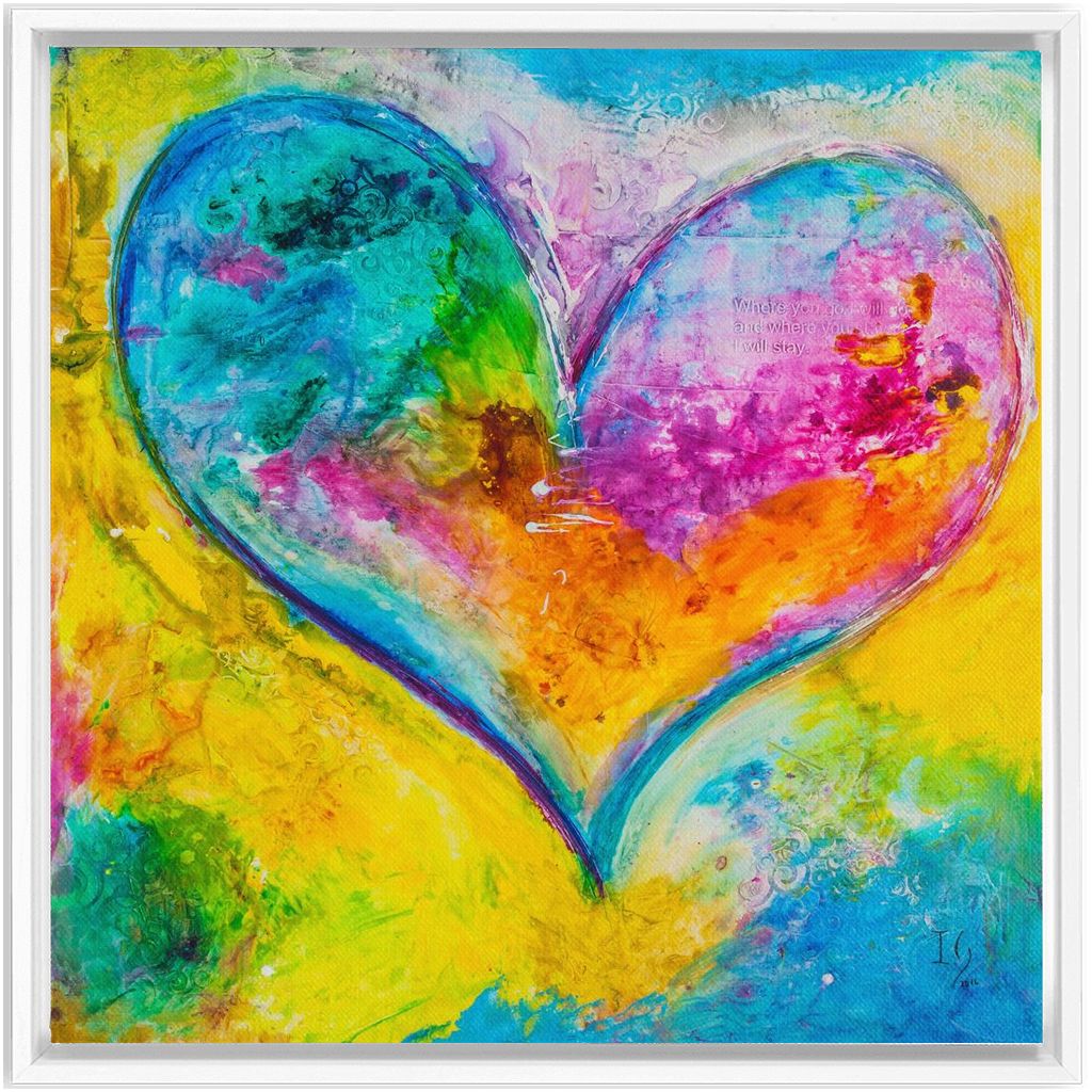 Faithful Love artwork detail - heart painting canvas print wall art