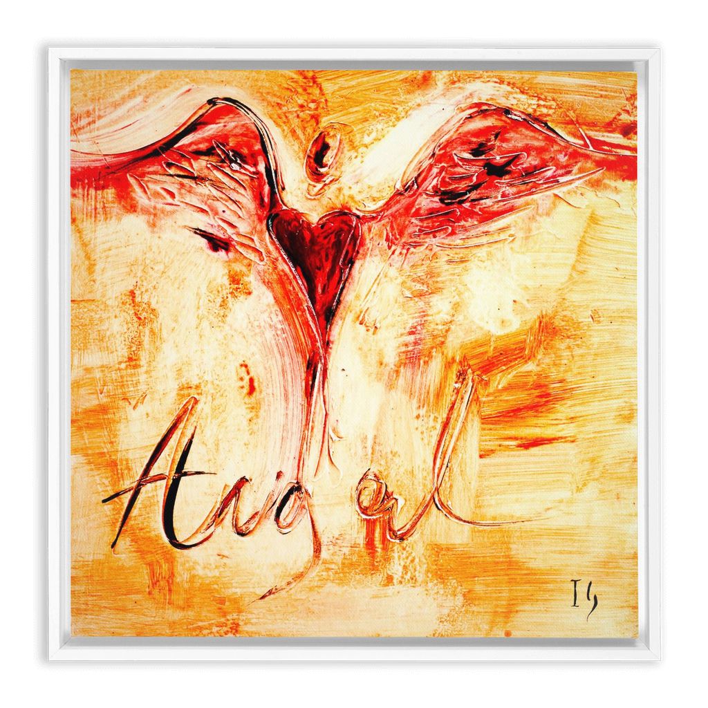 Angel of Love artwork detail - heart painting canvas print wall art
