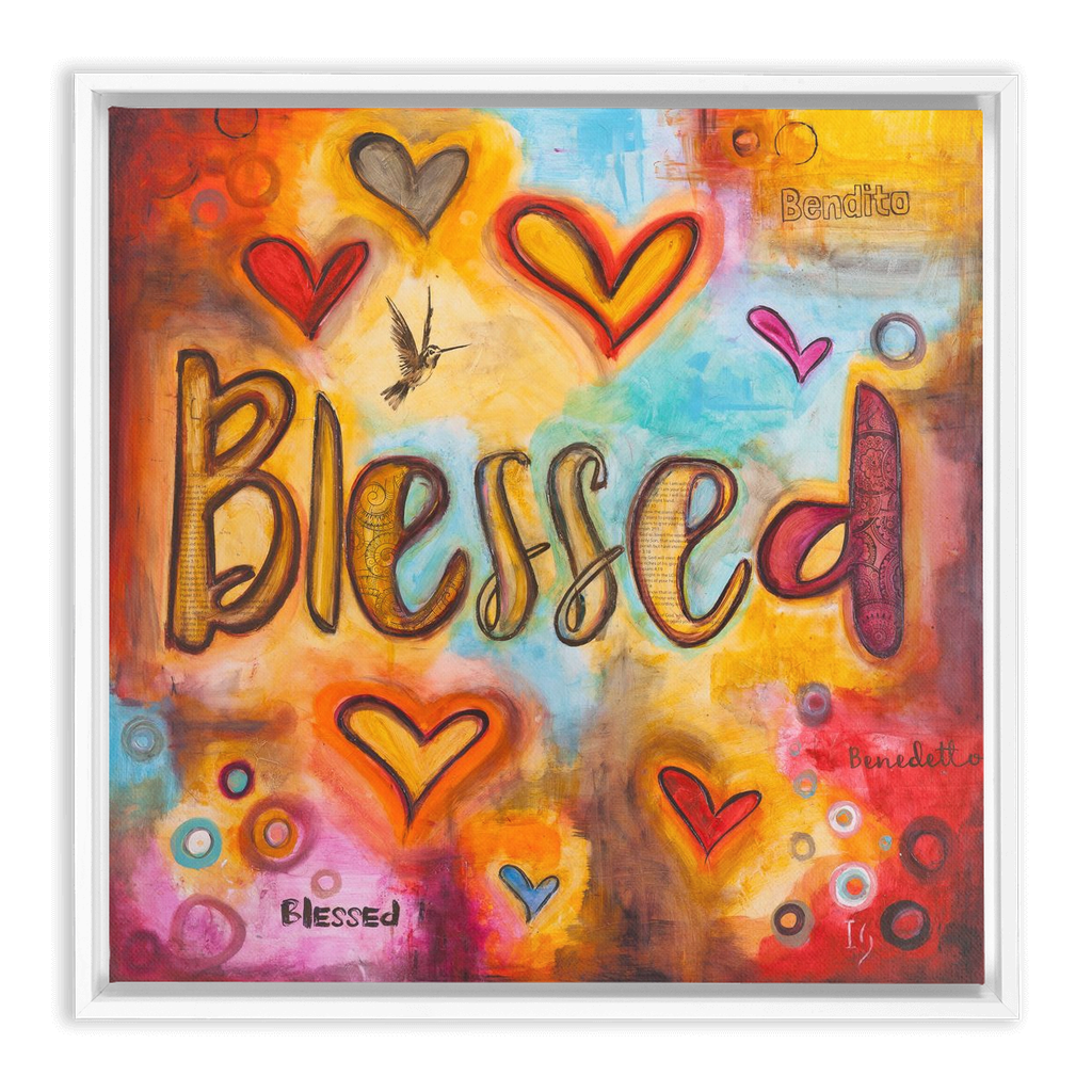 Blessed artwork detail - interactive canvas print that comes alive with mobile app wall art
