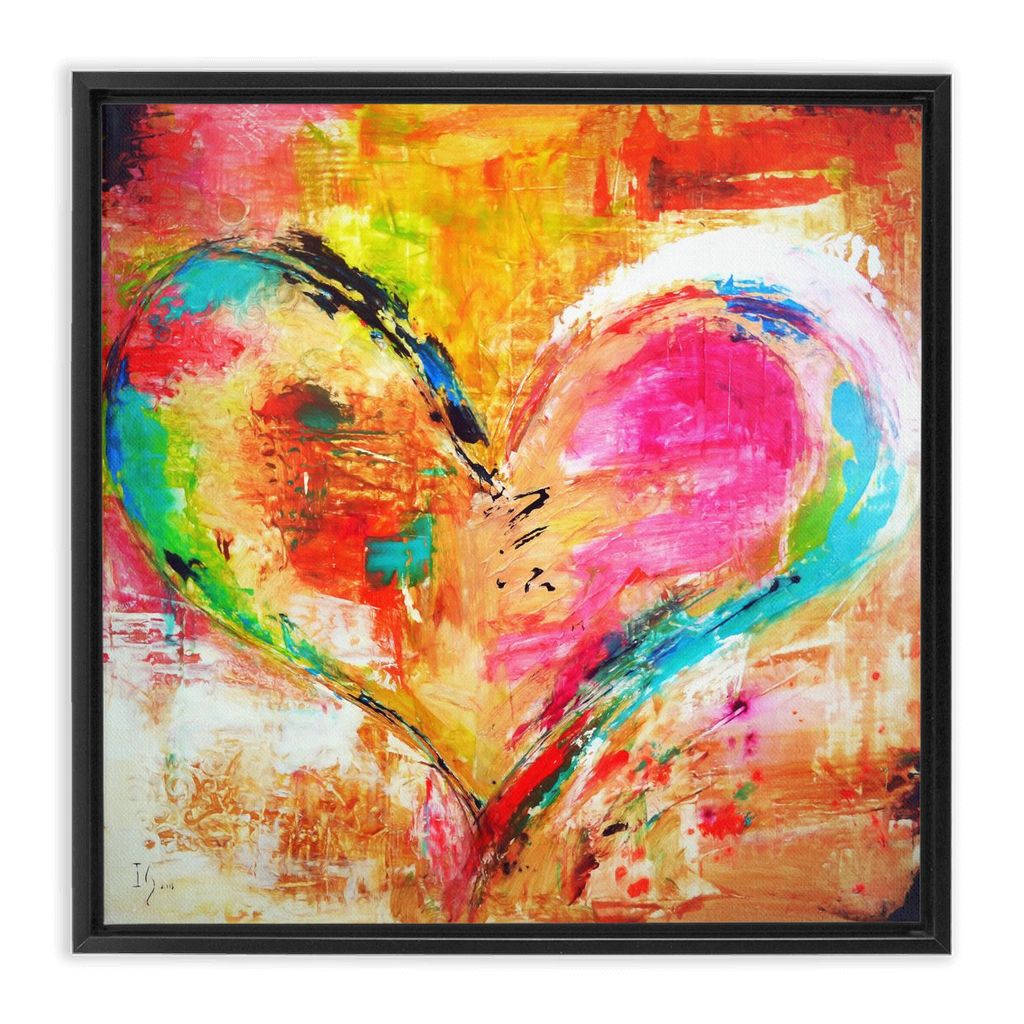 Giving Heart artwork detail - heart painting canvas print wall art