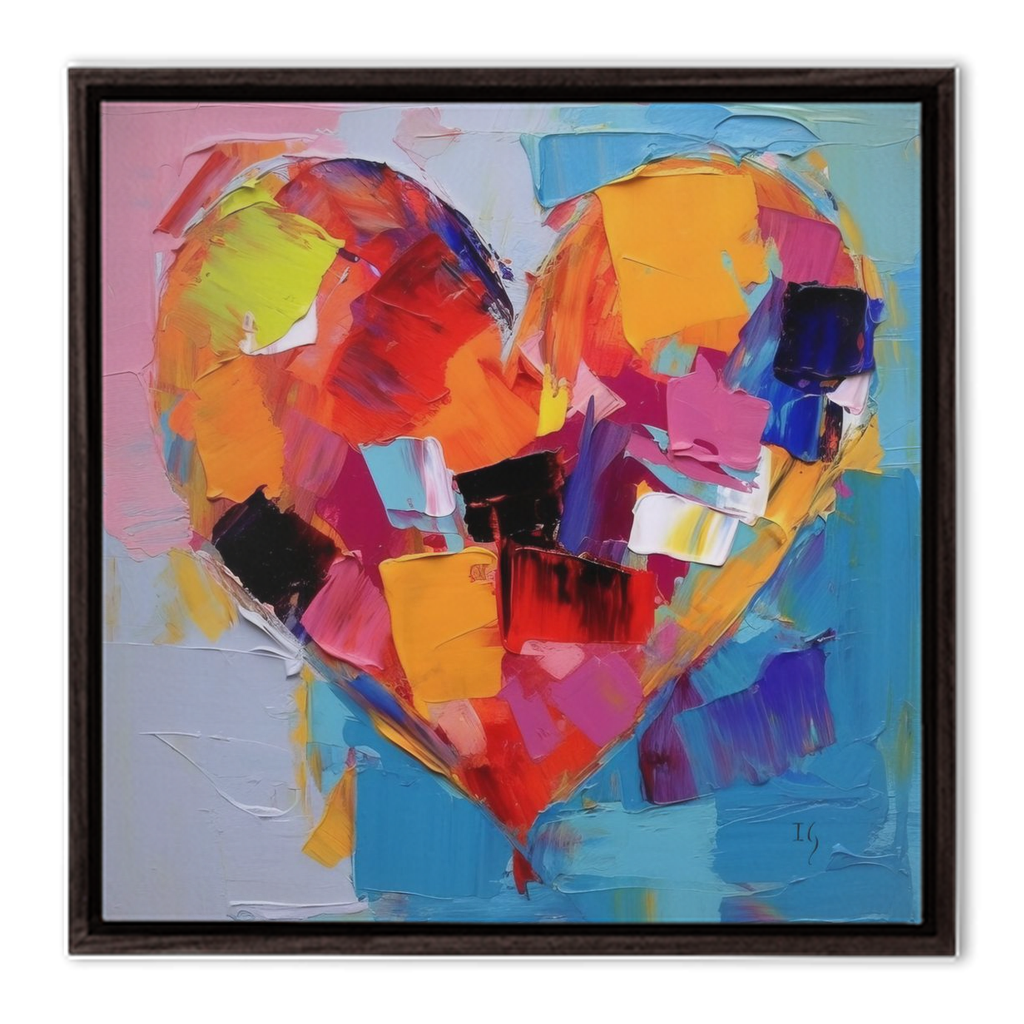 Vibrant Love's - heart painting canvas print by Ivan Guaderrama