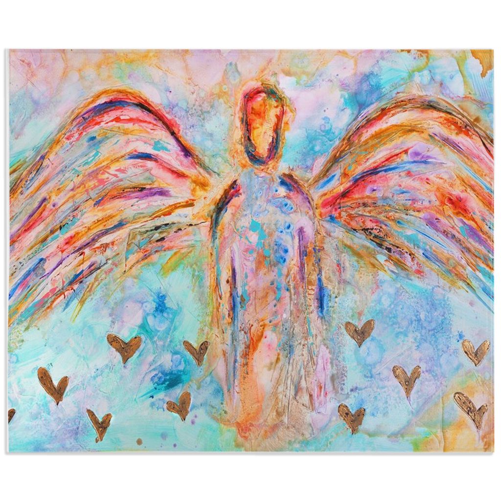 In Spirit and Truth Minky Blankets canvas print in room setting - christian blanket by Ivan Guaderrama