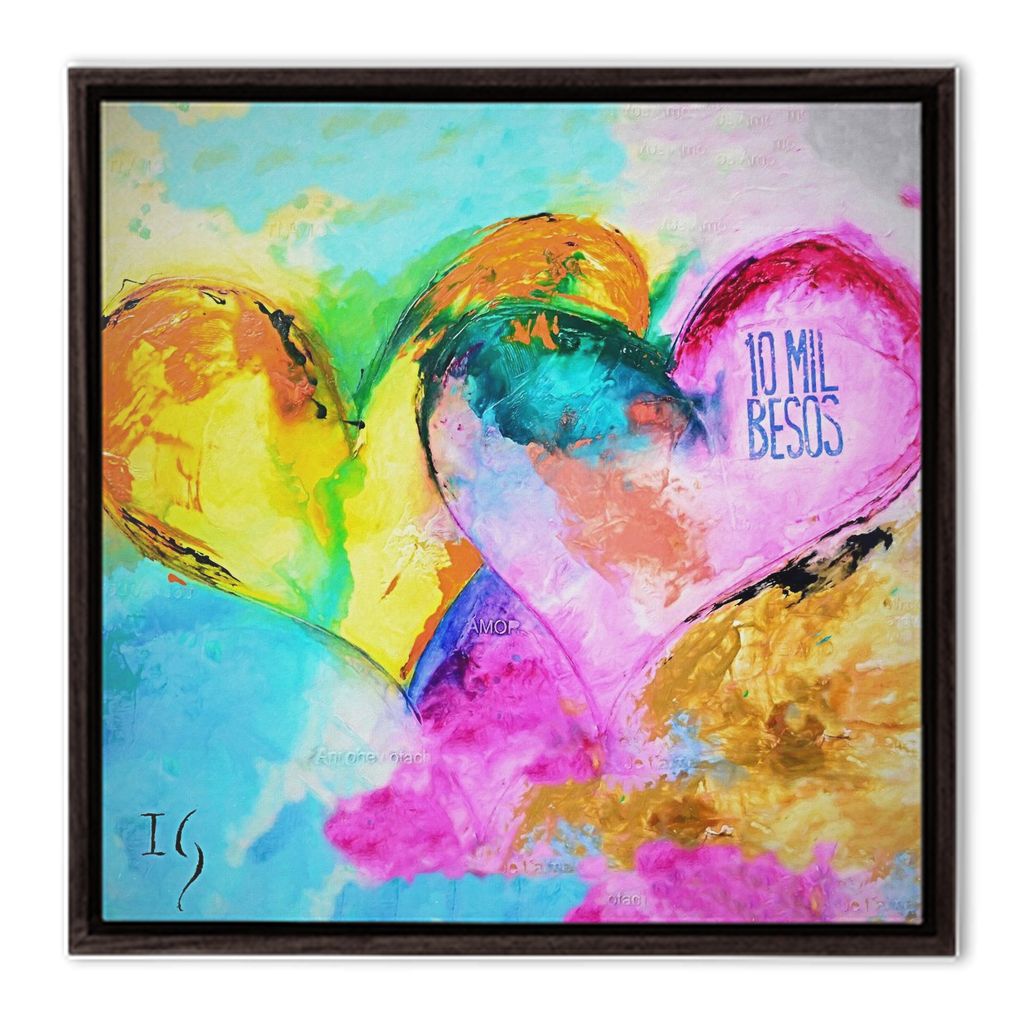 10 mil besos - heart painting canvas print by Ivan Guaderrama
