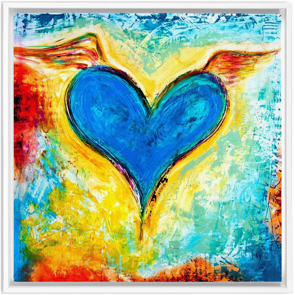 Perfect Love Casts Out Fear artwork detail - heart painting canvas print wall art