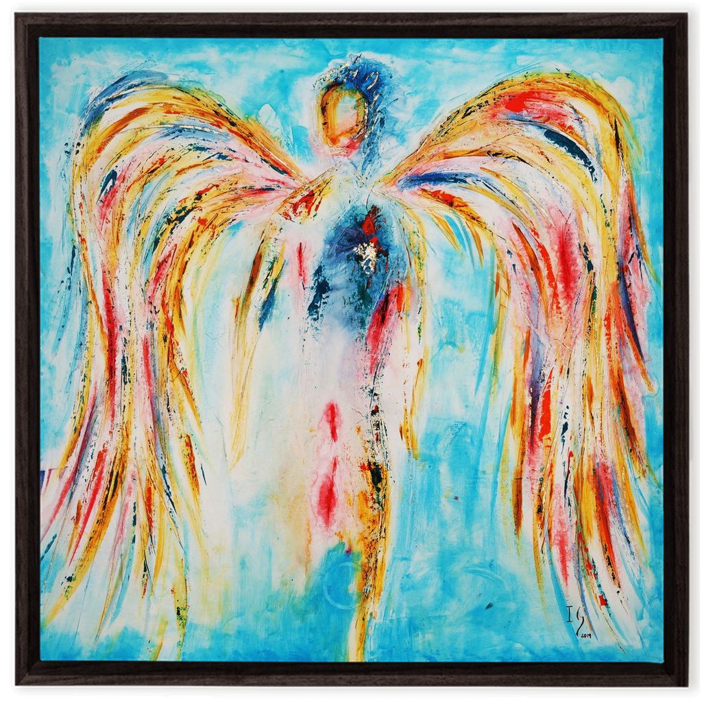 Leaning on the Everlasting Arms artwork detail - angel painting canvas print wall art