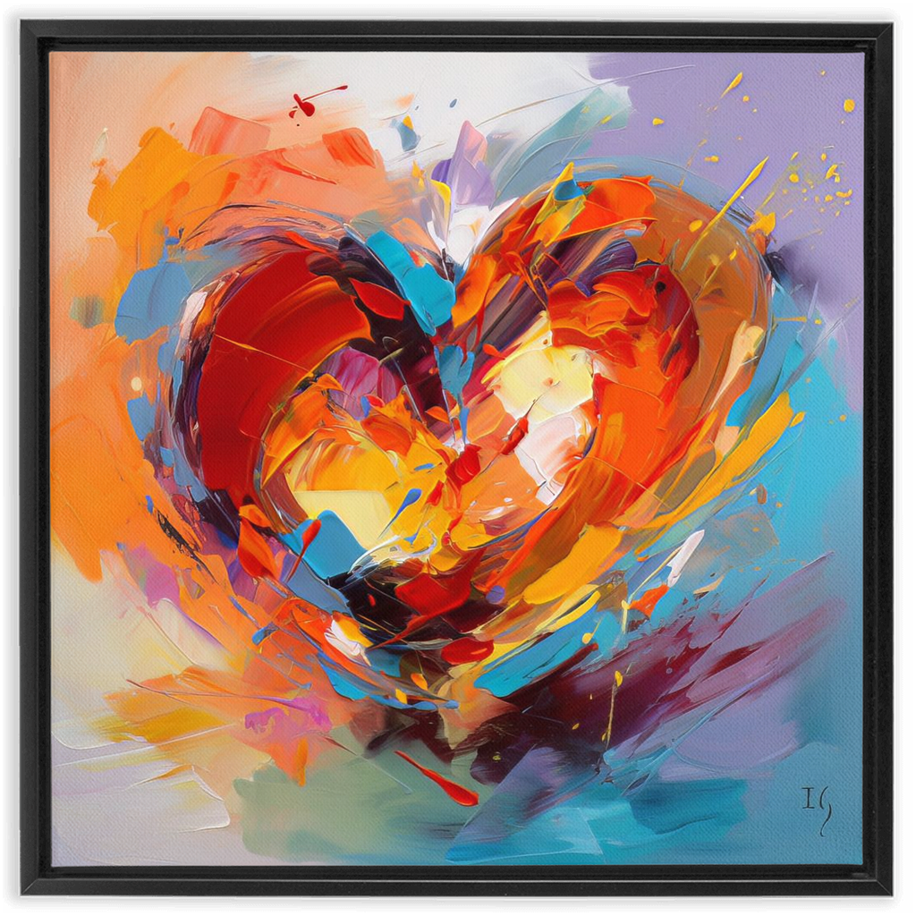 Love and Color artwork detail - heart painting canvas print wall art