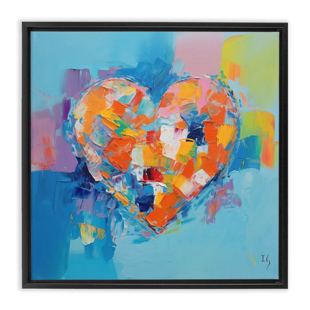 The Heart's True Colors artwork detail - heart painting canvas print wall art