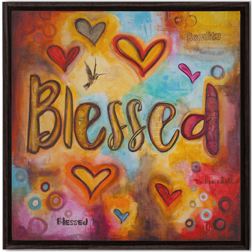 Blessed artwork detail - interactive canvas print that comes alive with mobile app wall art