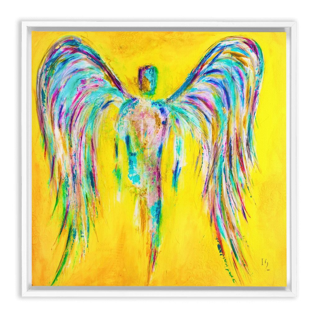 Celestial Angel artwork detail - angel painting canvas print wall art