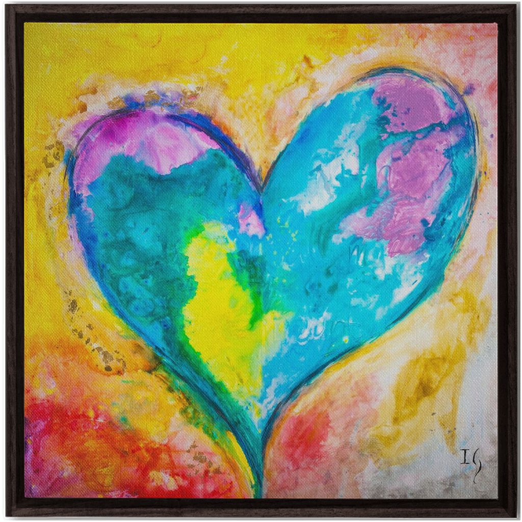 Beautiful Heart artwork detail - heart painting canvas print wall art