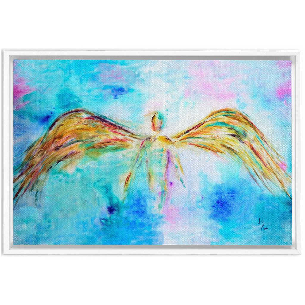 Blessed Beyond Measure artwork detail - angel painting canvas print wall art