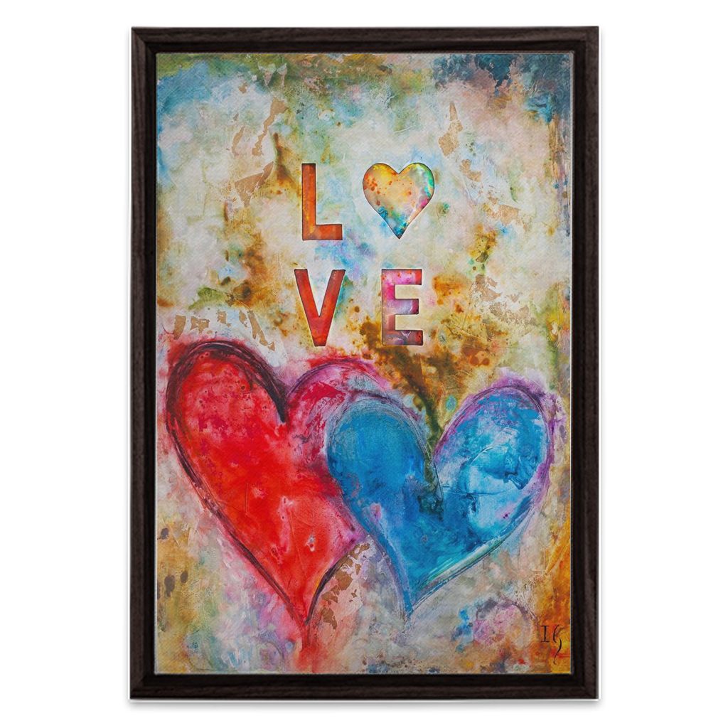 God Is Love - heart painting canvas print by Ivan Guaderrama