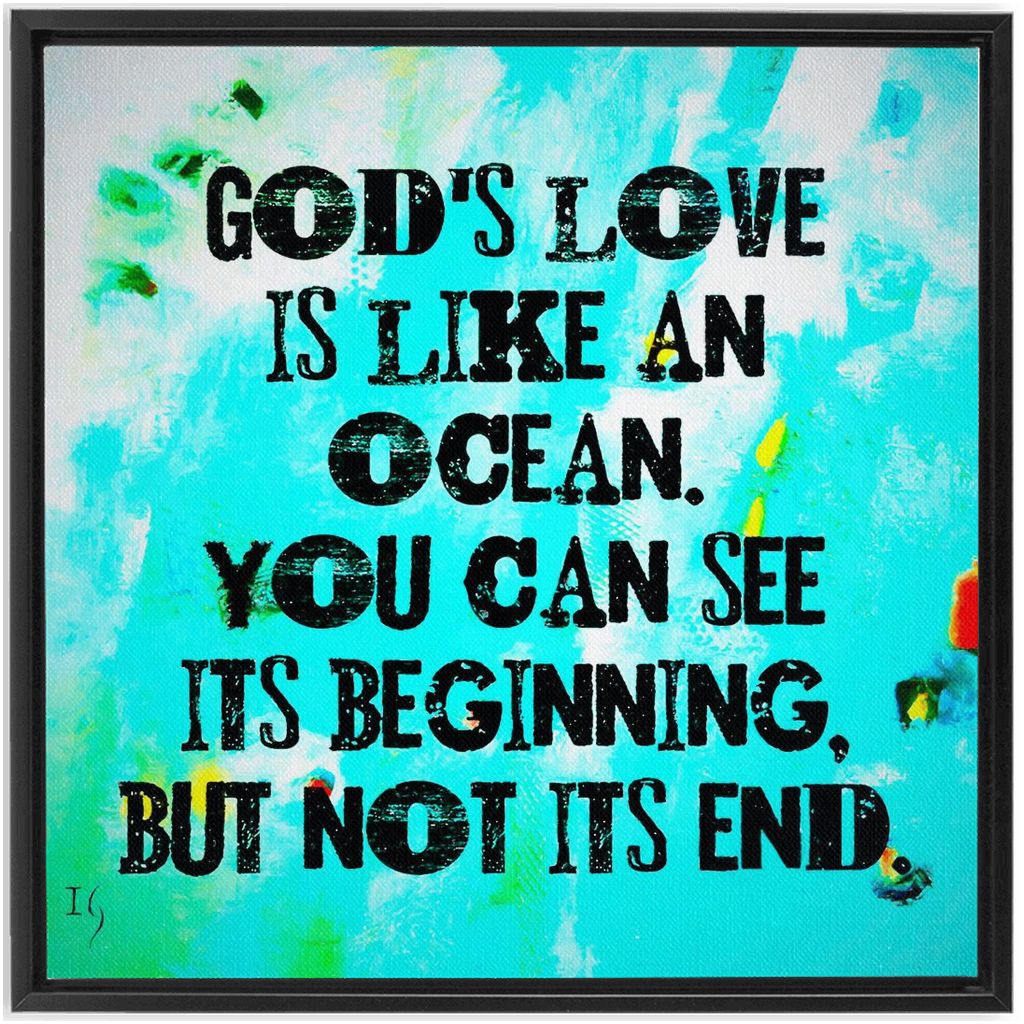 Never Ending Reckless Love Of God artwork detail - bible verse wall art canvas print wall art