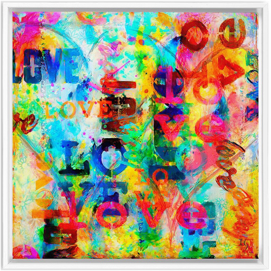 I love you 1000 times artwork detail - abstract art canvas print wall art