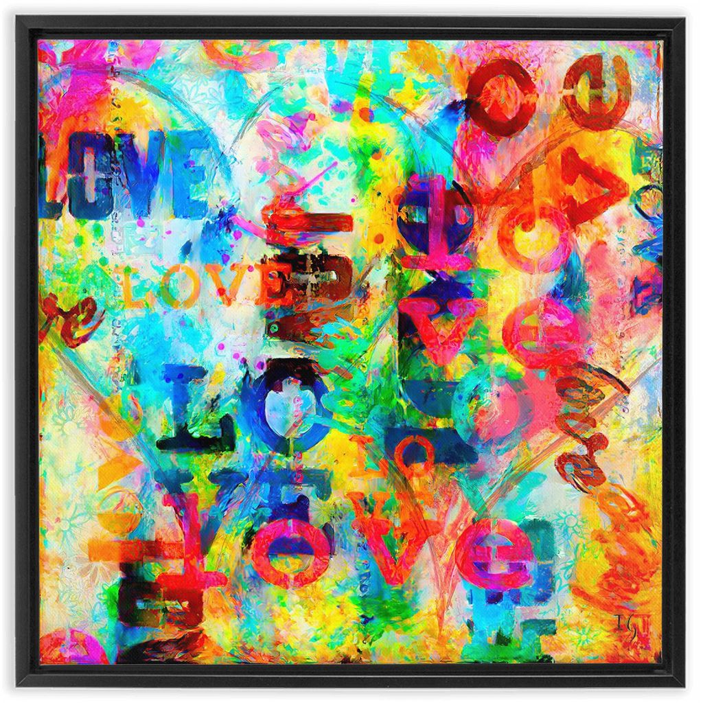 I love you 1000 times artwork detail - abstract art canvas print wall art