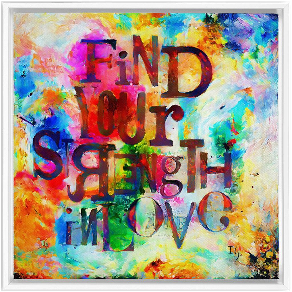 You Are Strong artwork detail - bible verse wall art canvas print wall art
