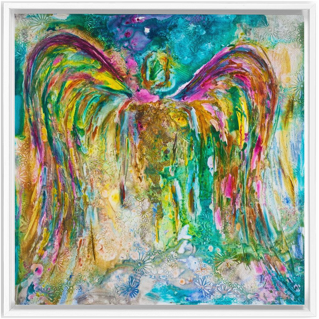 Heavenly Angels artwork detail - angel painting canvas print wall art