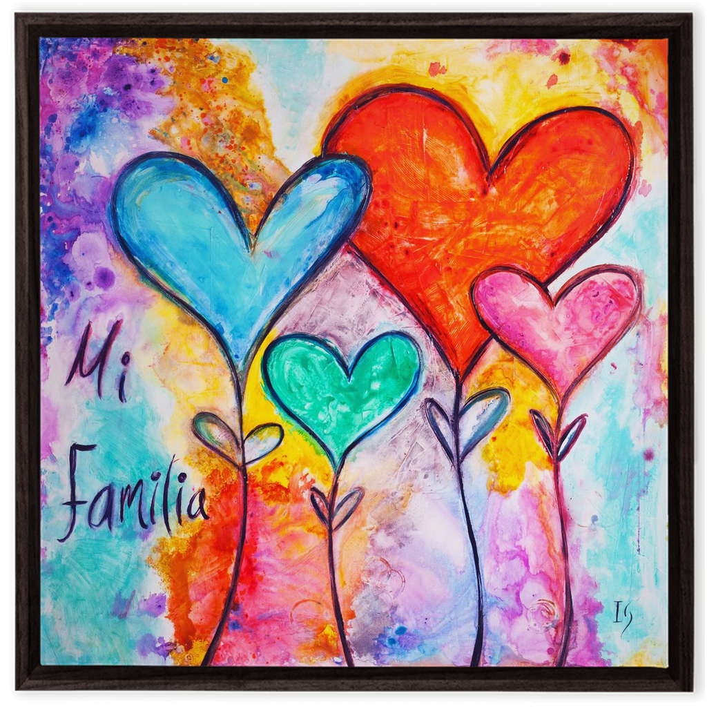 Family First artwork detail - heart painting canvas print wall art