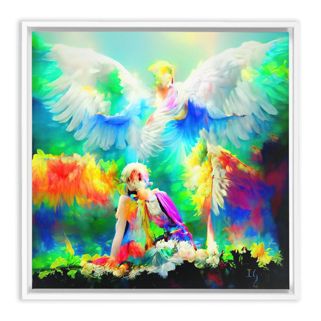 Daniel and the Lions’ Den artwork detail - angel painting canvas print wall art