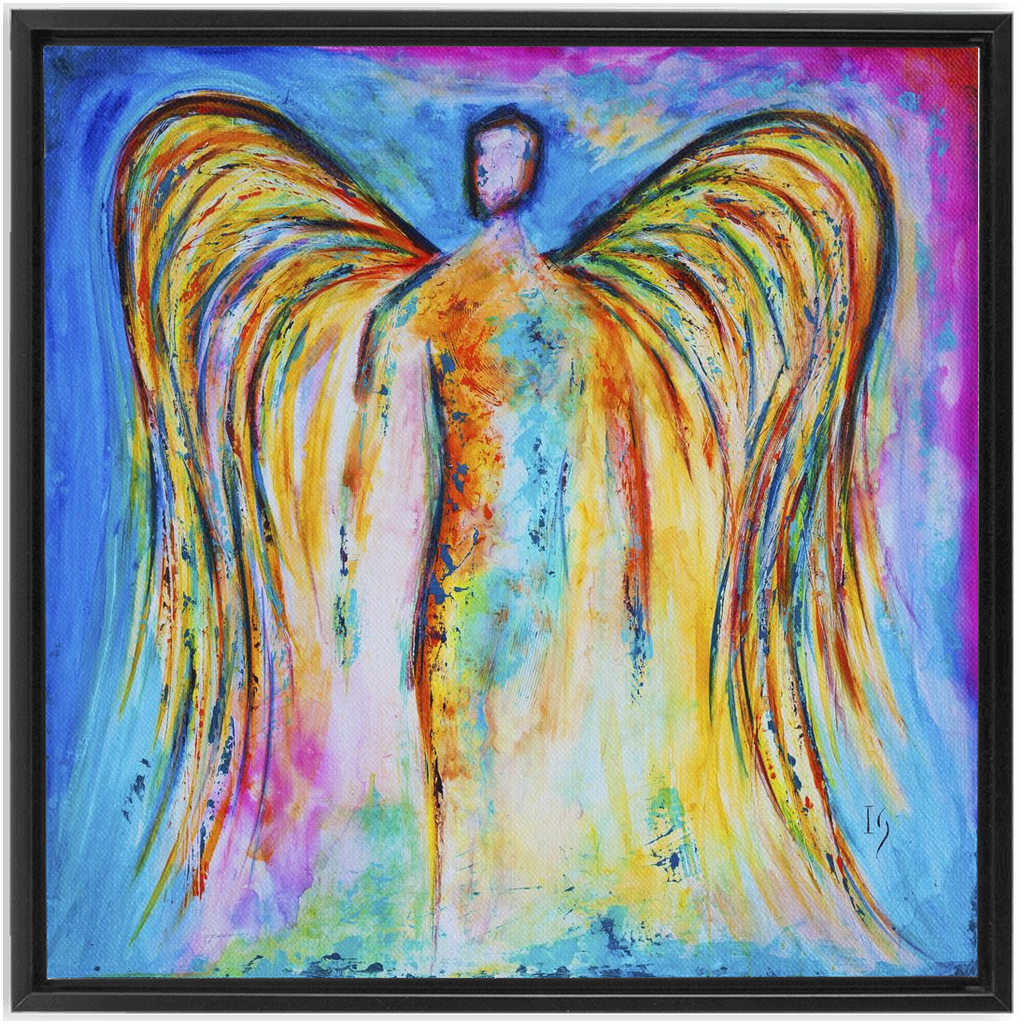 Angel Eternal Flame artwork detail - interactive canvas print that comes alive with mobile app wall art