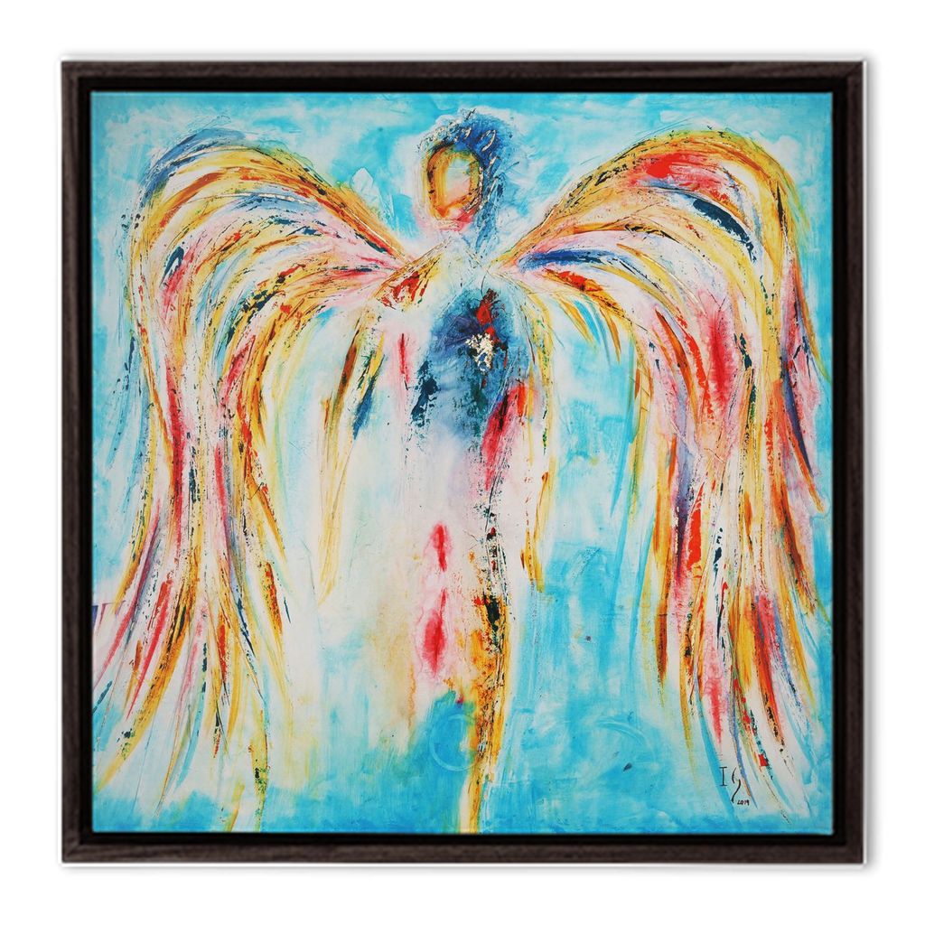 Leaning on the Everlasting Arms - angel painting canvas print by Ivan Guaderrama