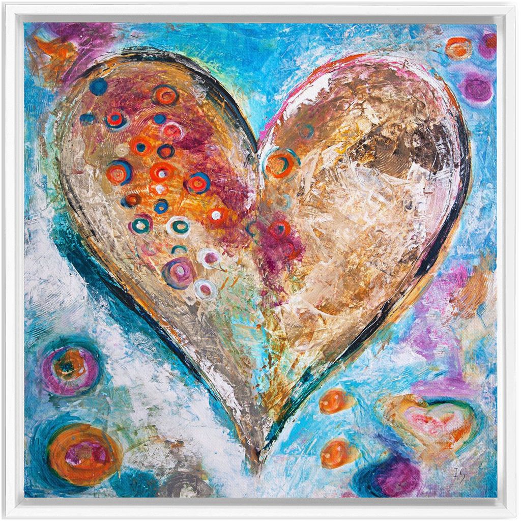 Divine Connection artwork detail - heart painting canvas print wall art