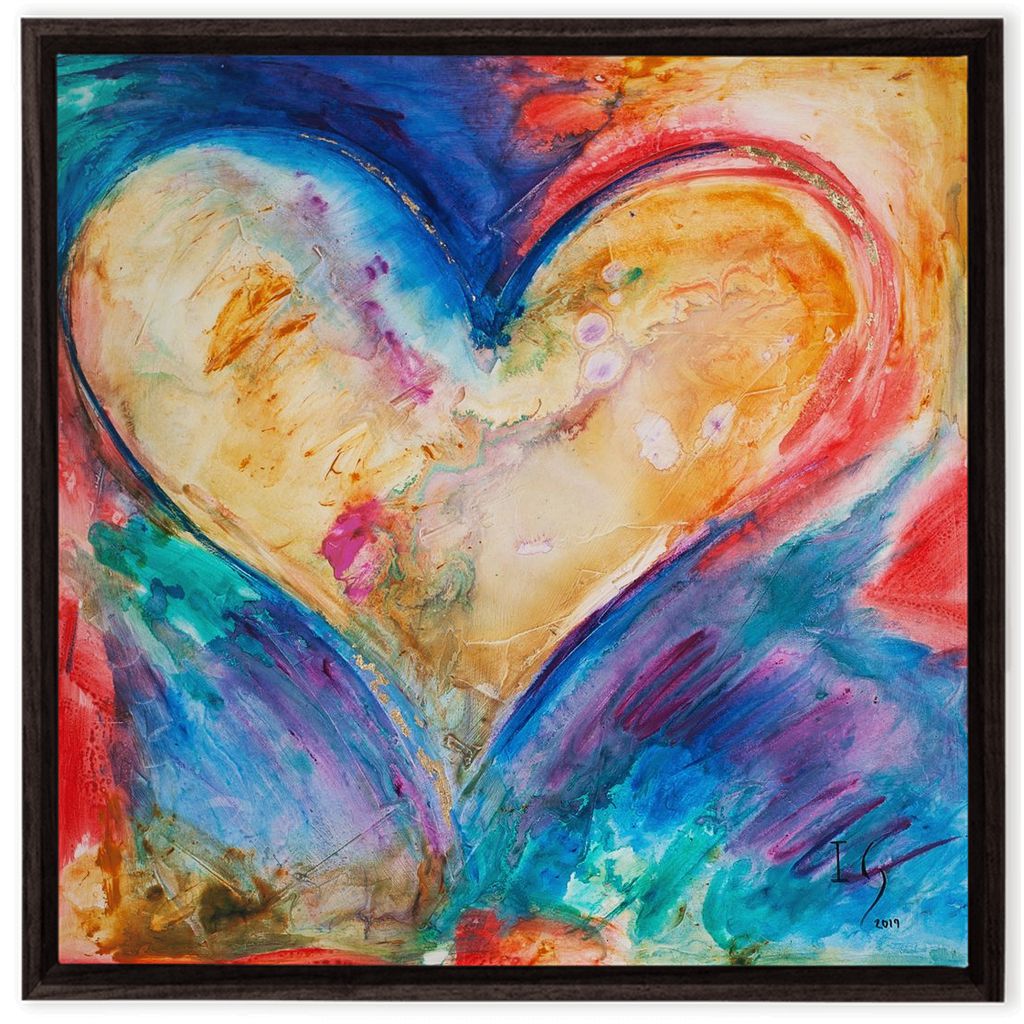 Proverbs 4:23 artwork detail - heart painting canvas print wall art
