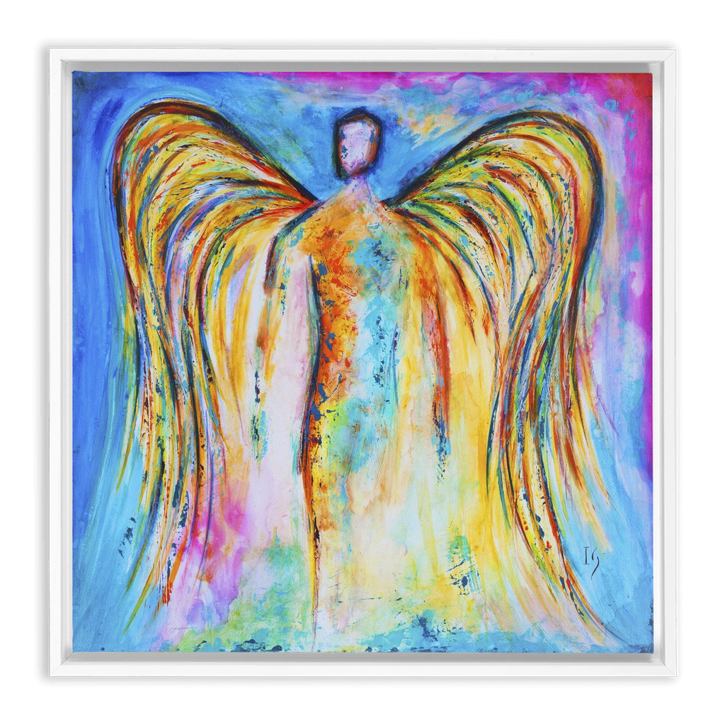 Angel Eternal Flame artwork detail - interactive canvas print that comes alive with mobile app wall art