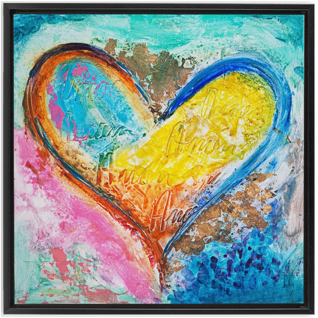 Tender Love artwork detail - heart painting canvas print wall art