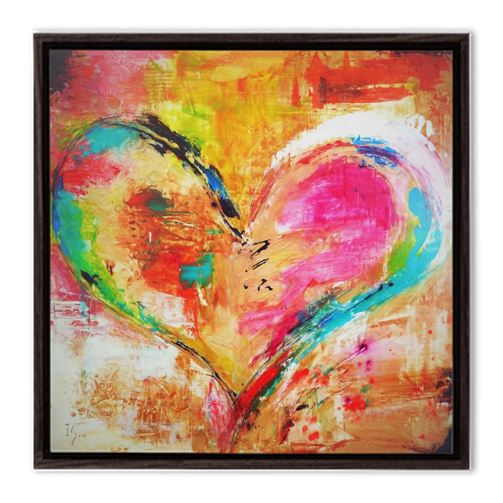 Giving Heart - heart painting canvas print by Ivan Guaderrama