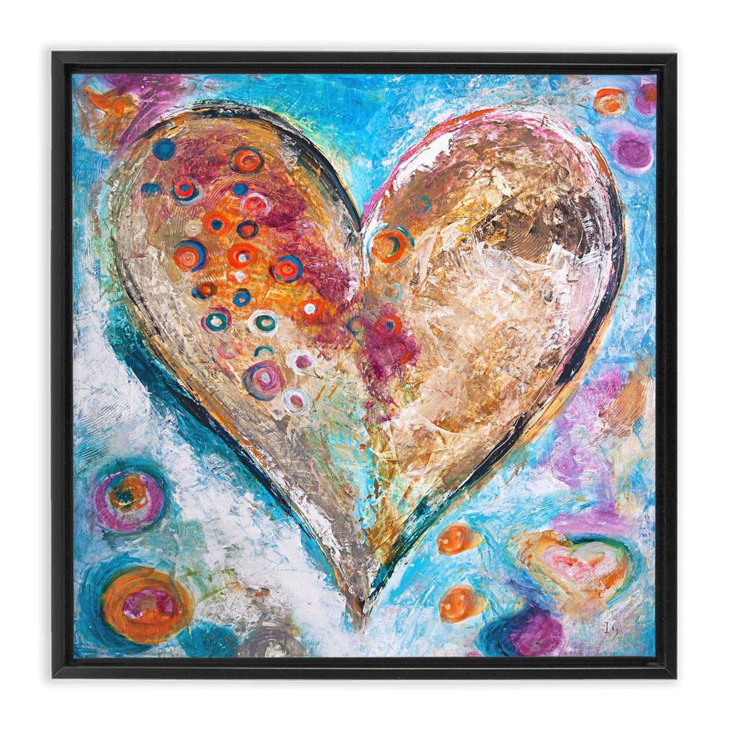 Divine Connection artwork detail - heart painting canvas print wall art