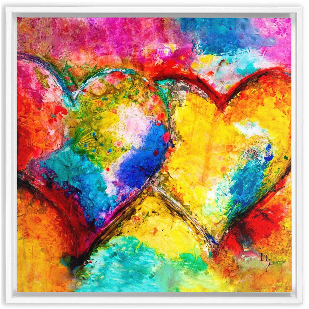 Twin Souls artwork detail - heart painting canvas print wall art