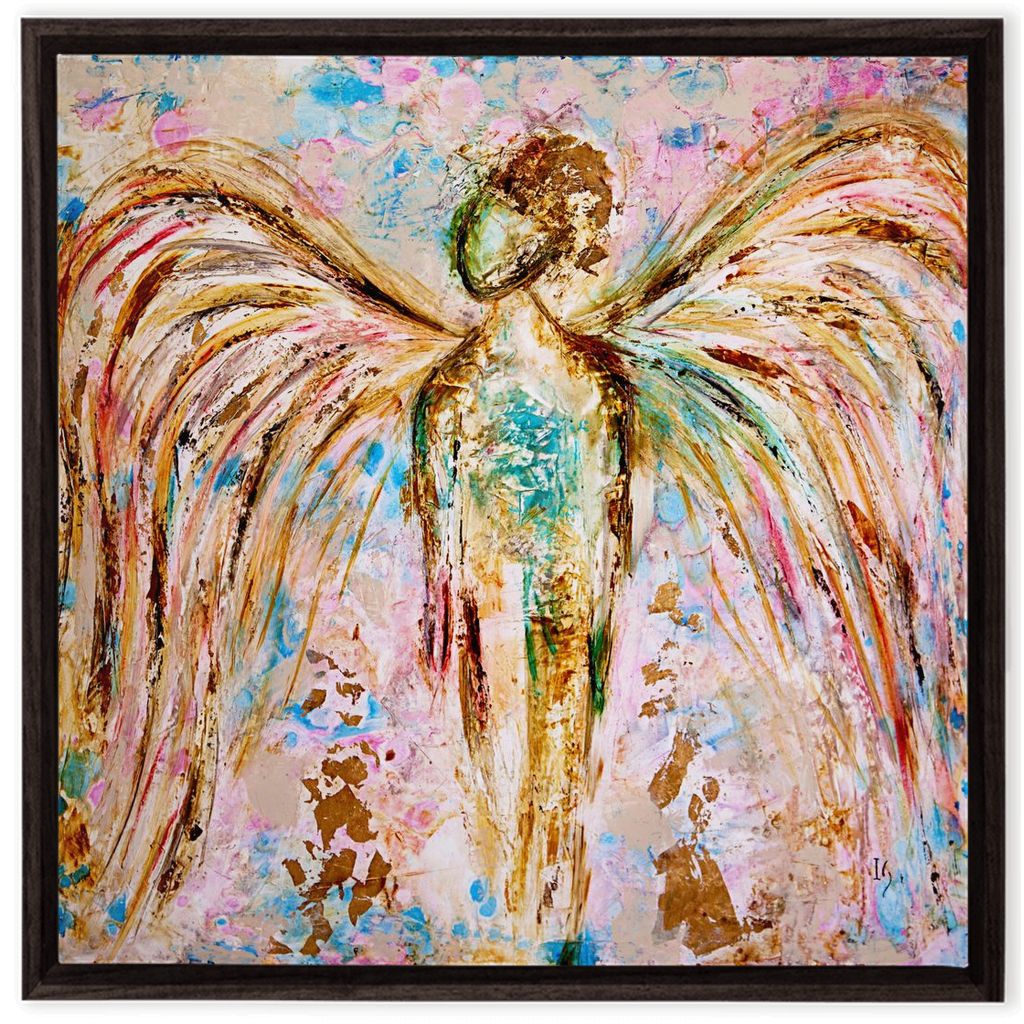 Angel Michael artwork detail - angel painting canvas print wall art