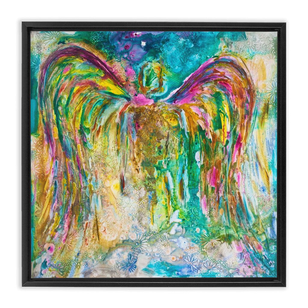 Heavenly Angels artwork detail - angel painting canvas print wall art