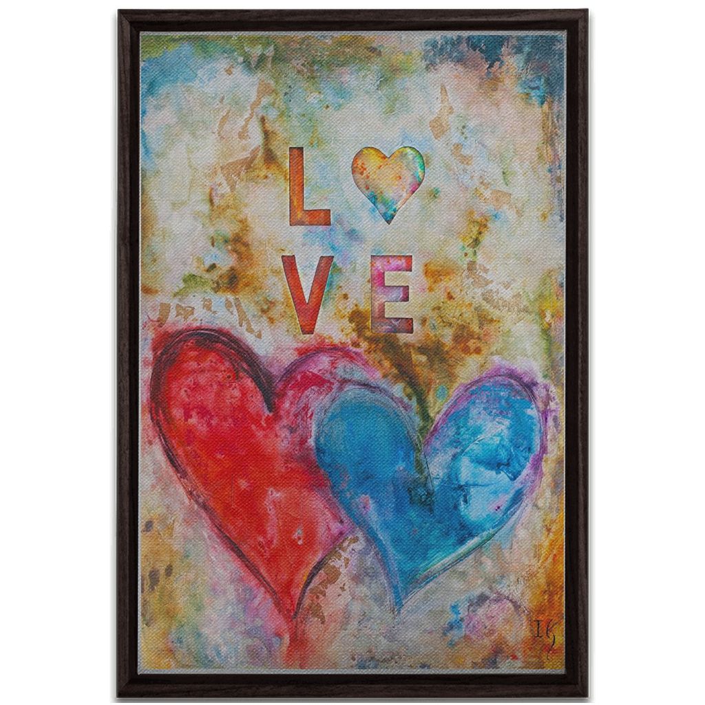 God Is Love artwork detail - heart painting canvas print wall art