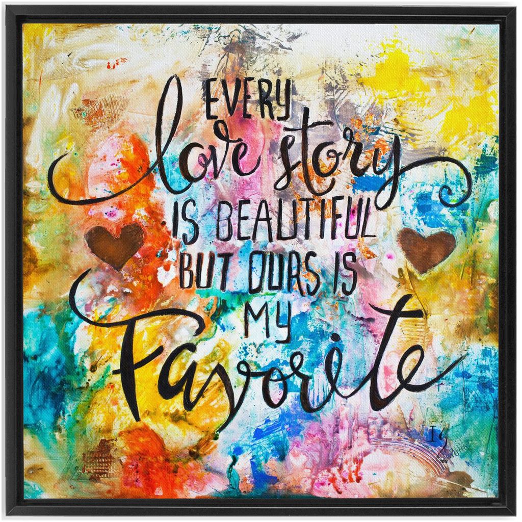 Love Story artwork detail - heart painting canvas print wall art